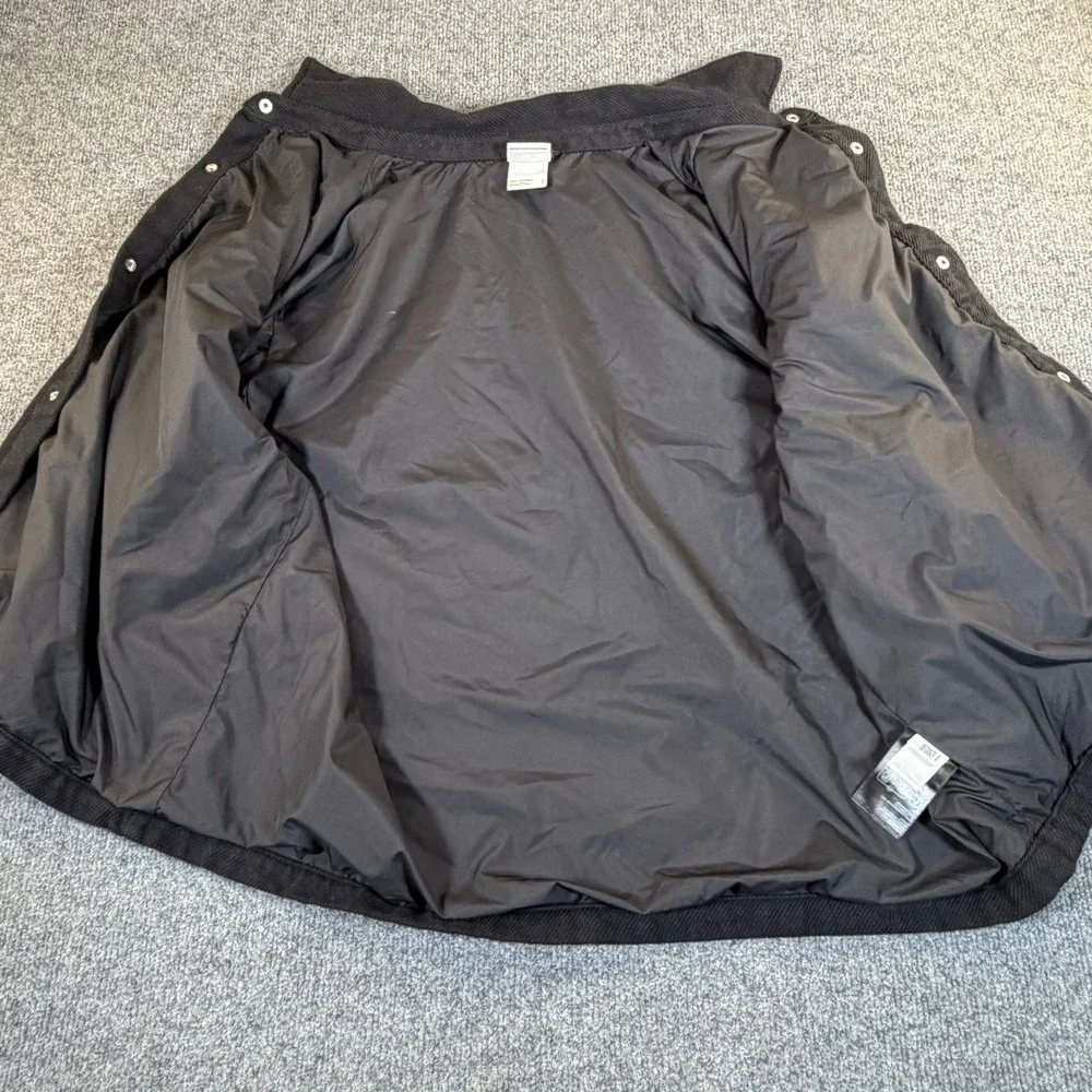 The North Face Mens Black‎ Cotton Twill Quilted Lined Snap Front Shirt Jacket L